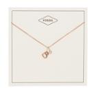 Fossil Letter B Rose Gold-tone Stainless Steel Necklace  Jewelry - Jf03035791