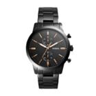 Fossil Townsman 44mm Chronograph Black Stainless Steel Watch  Jewelry - Fs5379