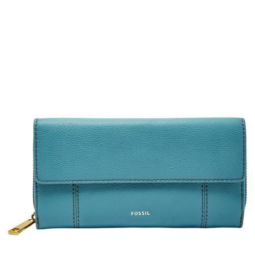Fossil Jori Rfid Flap Clutch  Wallet Caribbean- Swl1820981