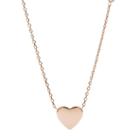 Fossil Heart Rose Gold-tone Stainless Steel Necklace  Jewelry Rose Gold- Jf03081791