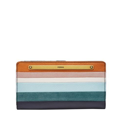 Fossil Liza Slim Bifold  Wallet Colorful Stripes- Sl7909875