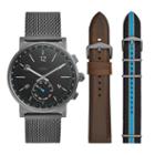 Fossil Hybrid Smartwatch - Barstow Smoke Stainless Steel Mesh Interchangeable Strap Box Set  Jewelry - Ftw1184set