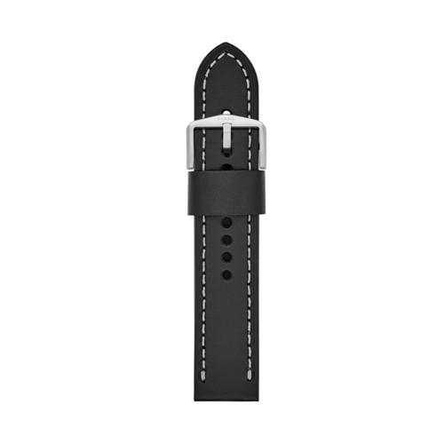 Fossil 22mm Black Leather Watch Strap   - S221244