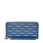 Fossil Logan Rfid Zip Around Clutch  Wallet Crystal Blue- Sl7912967