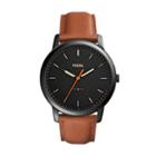 Fossil The Minimalist Slim Three-hand Light Brown Leather Watch  Jewelry - Fs5305