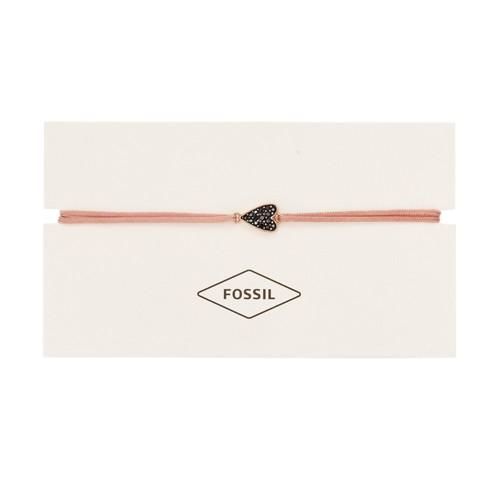 Fossil Heart Dusty Pink Nylon Bracelet  Jewelry Rose Gold- Jf03094791
