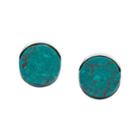 Fossil Turquoise Reconstituted Marble Stainless Steel Studs  Jewelry Silver- Jof00376040