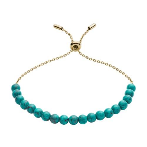 Fossil Beaded Gold-tone Stainless Steel Bracelet  Jewelry - Jof00511710