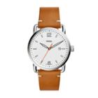 Fossil The Commuter Three-hand Date Light Brown Leather Watch  Jewelry - Fs5395