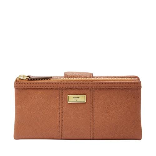 Fossil Ella Clutch  Wallet Medium Brown- Swl1638210
