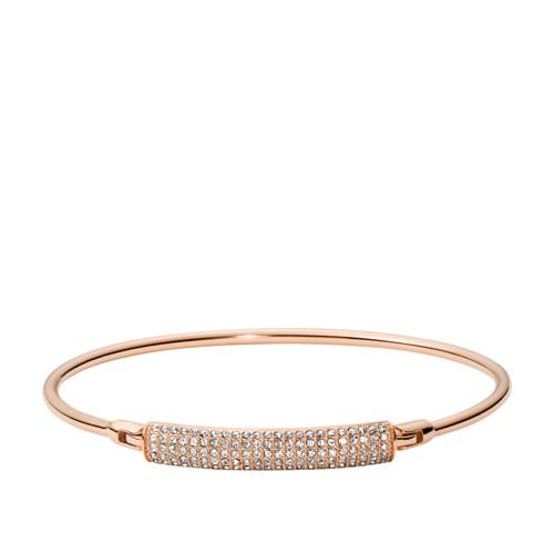 Fossil Bar Rose Gold-tone Stainless Steel Bangle  Jewelry - Jof00415791