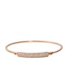 Fossil Bar Rose Gold-tone Stainless Steel Bangle  Jewelry - Jof00415791