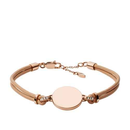 Fossil Disc Nude Leather Bracelet  Jewelry - Jof00431791