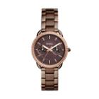 Fossil Tailor Multifunction Brown Stainless Steel Watch  Jewelry - Es4258