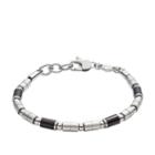 Fossil Black Agate Stainless Steel Bracelet  Jewelry - Jf02924040