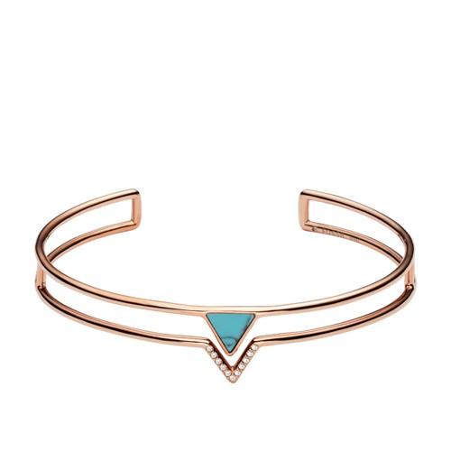 Fossil Turquoise Triangle Open Cuff  Jewelry - Jf02643791