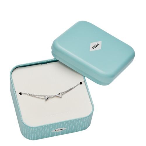 Fossil Open Triangle Sterling Silver Wrap Bracelet  Jewelry - Jfs00446040
