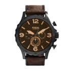 Fossil Nate Chronograph Brown Leather Watch   - Jr1487