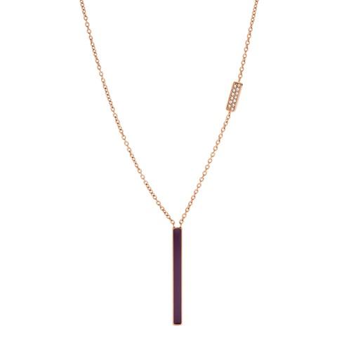 Fossil Rose Gold-tone Stainless Steel Glitz Necklace  Jewelry - Jf03032791