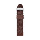 Fossil Dark Brown Leather 22mm Braided Watch Strap