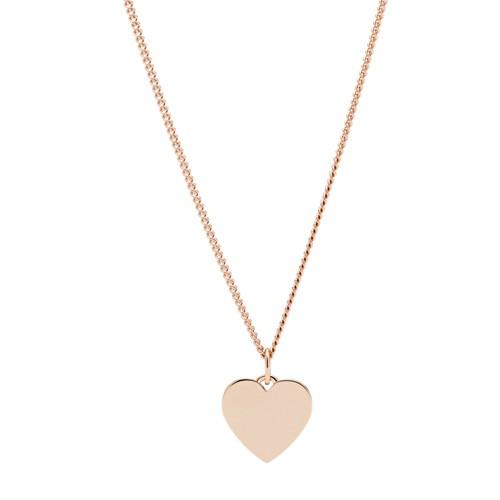 Fossil Heart Rose Gold-tone Stainless Steel Necklace  Jewelry - Jf03021791