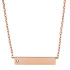 Fossil Bar Rose Gold-tone Stainless Steel Necklace  Jewelry - Jof00435791