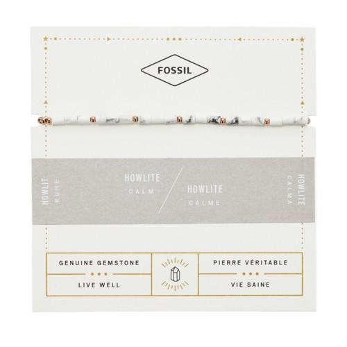 Fossil Howlite Beaded Bracelet  Jewelry - Jf03138791