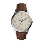 Fossil The Minimalist Slim Three-hand Brown Leather Watch  Jewelry - Fs5306