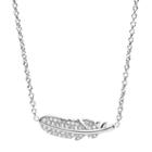 Fossil Feather Glitz Steel Necklace  Jewelry - Jf02851040