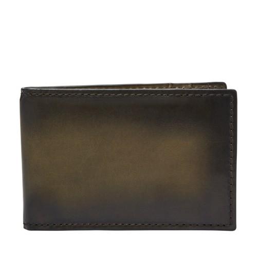 Fossil Hayward Rfid Money Clip Front Pocket Wallet  Wallet Olive- Sml1663345