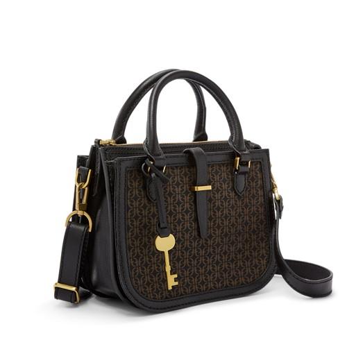 Fossil Ryder Mini Satchel  Handbag Black/brown- Zb7721015