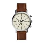 Fossil Luther Chronograph Brown Leather Watch  Jewelry - Bq2325