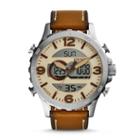Fossil Nate Analog-digital Brown Leather Watch  Jewelry - Jr1506