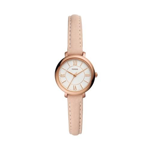 Fossil Jacqueline Mini Three-hand Blush Leather Watch  Jewelry - Es4411