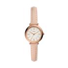 Fossil Jacqueline Mini Three-hand Blush Leather Watch  Jewelry - Es4411