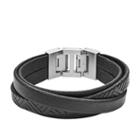Fossil Textured Black Leather Wrist Wrap  Jewelry - Jf02998040