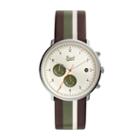 Fossil Chase Timer Chronograph Striped Brown Leather Watch  Jewelry - Fs5560