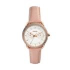 Fossil Tailor Multifunction Blush Leather Watch  Jewelry - Es4393