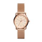 Fossil The Commuter Three-hand Date Rose Gold-tone Stainless Steel Watch  Jewelry - Es4333