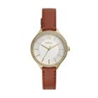 Fossil Suitor Three-hand Brown Leather Watch  Jewelry - Bq3407