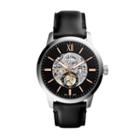 Fossil Townsman 48mm Automatic Black Leather Watch  Jewelry - Me3153