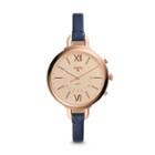 Fossil Refurbished Hybrid Smartwatch - Q Annette Blue Leather  Jewelry - Ftw5022j