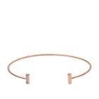 Fossil Rose Gold-tone Stainless Steel Glitz Cuff  Jewelry - Jf03029791
