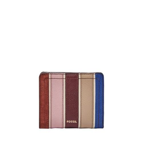 Fossil Logan Small Rfid Bifold  Wallet Purple Multi- Sl7844564