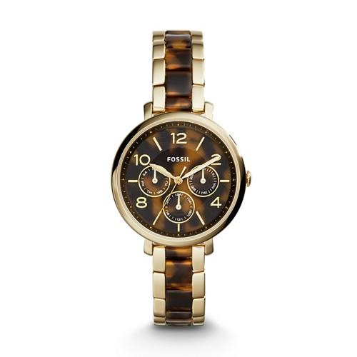 Fossil Jacqueline Multifunction Gold-tone Stainless Steel And Acetate Watch  Jewelry - Es3925