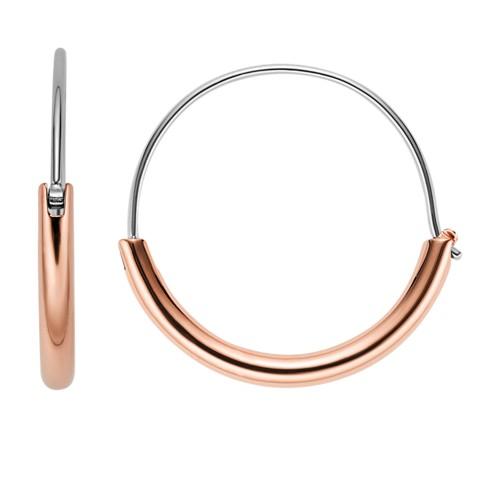 Fossil Rose Gold-tone Steel Hoops  Jewelry Rose Gold- Jof00361791