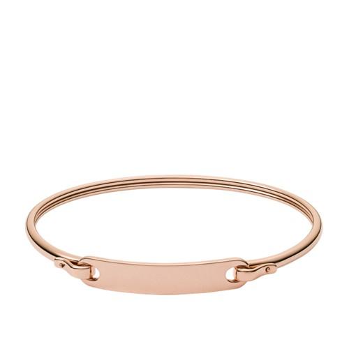 Fossil Plaque Rose Gold-tone Steel Bracelet  Jewelry - Jf02900791