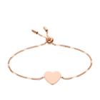 Fossil Heart Rose Gold-tone Steel Bracelet  Jewelry - Jf02965791