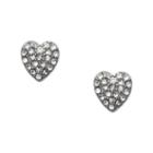 Fossil Heart Silver-tone Brass Studs  Jewelry - Joa00041040