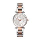 Fossil Carlie Three-hand Two-tone Stainless Steel Watch  Jewelry - Es4342